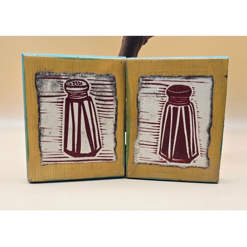 Salt & Pepper Art Design but Althea Freeman Miller on Wooden Blocks